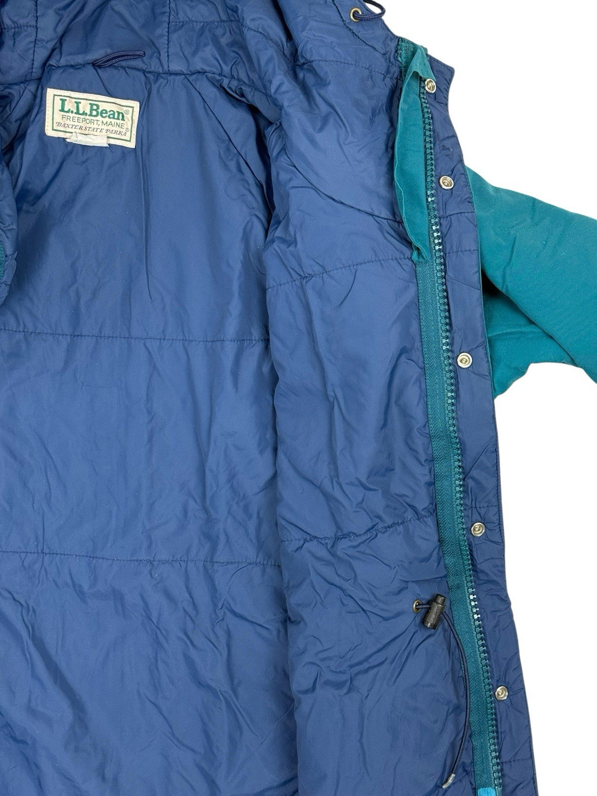 LL Bean Vintage Green Baxter State Parka Zip Jacket Large