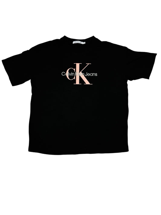 Calvin Klein Black Embroidered Cotton Top XS