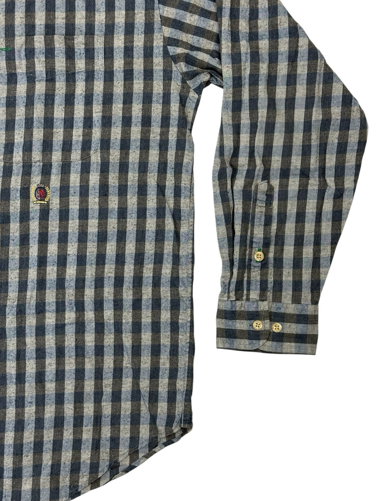 Tommy Hilfiger Blue Check Retro Collared Shirt Large