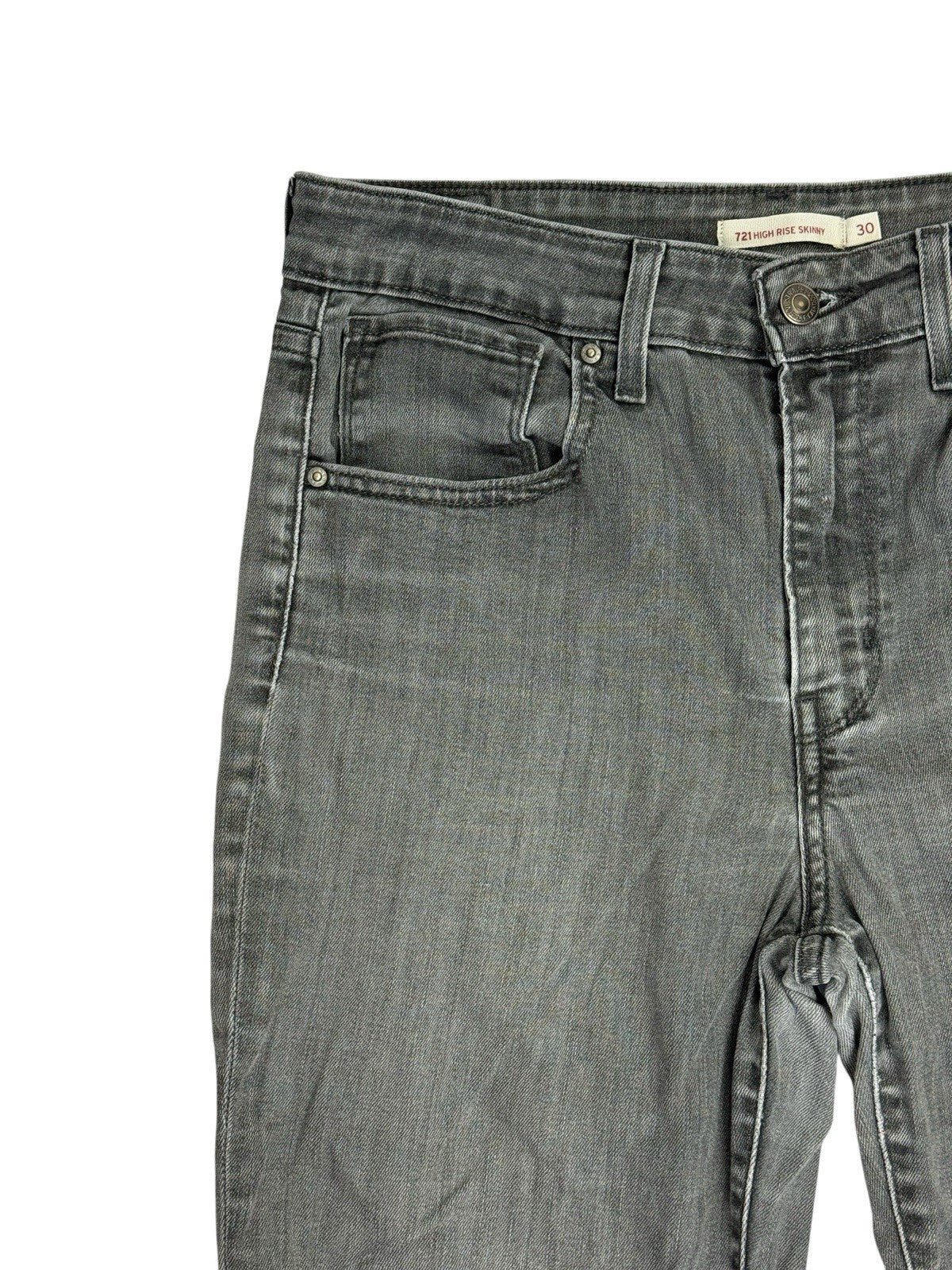 Levi's Grey 721 High Rise Skinny Denim Jeans 30W 35L