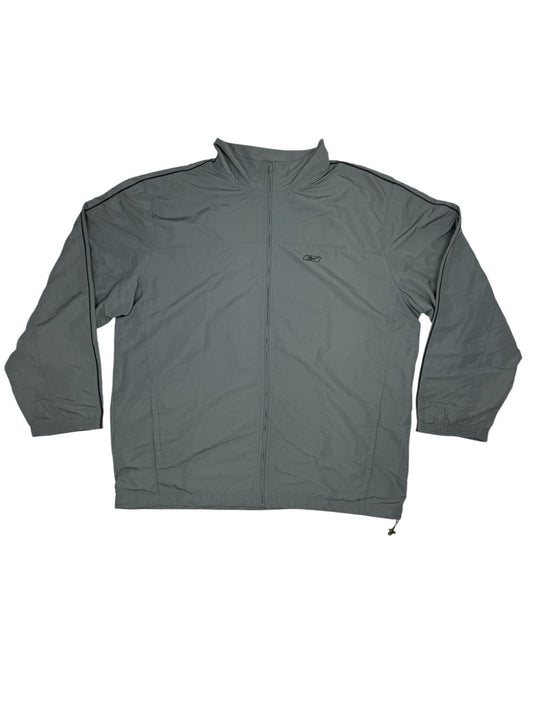 Reebok Grey Retro Lined Zip Track Jacket 2XL