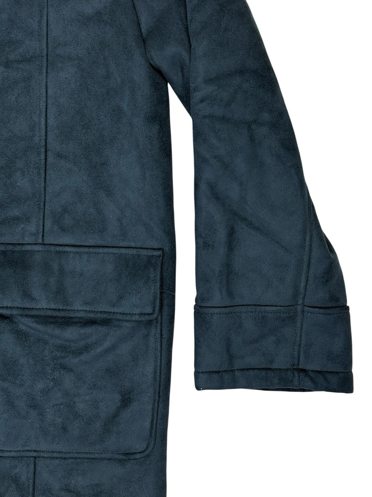 Ben Sherman Blue Lined Suede Coat Large