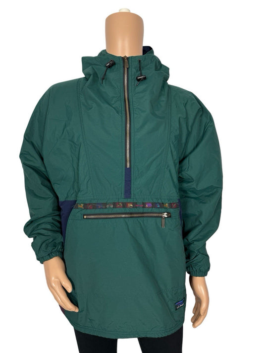 LL Bean Vintage Green Thinsulate Anorak Poncho Large