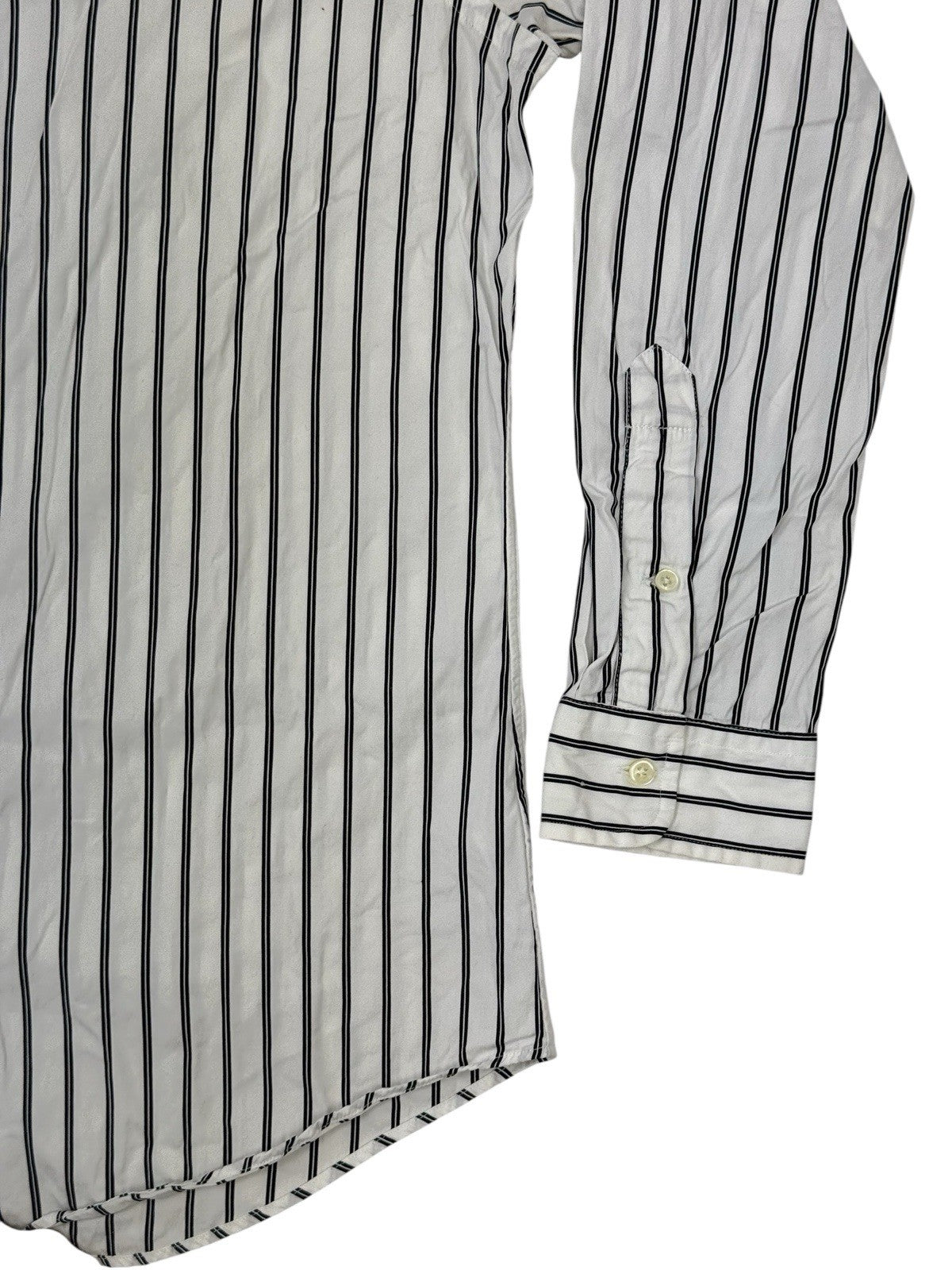 Polo Ralph Lauren White Striped Slim Fit Collared Shirt Large