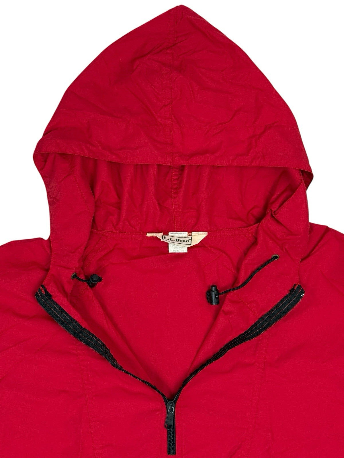 LL Bean Retro Red Pullover Anorak Poncho Large