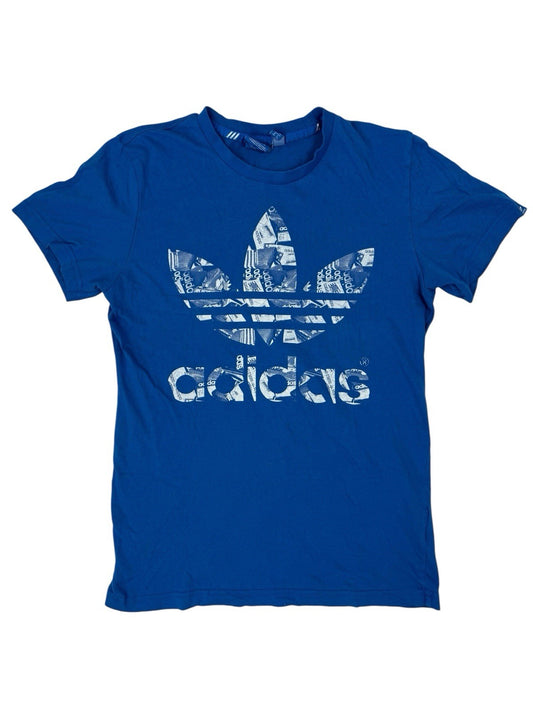 Adidas Blue Trefoil Print Top XS