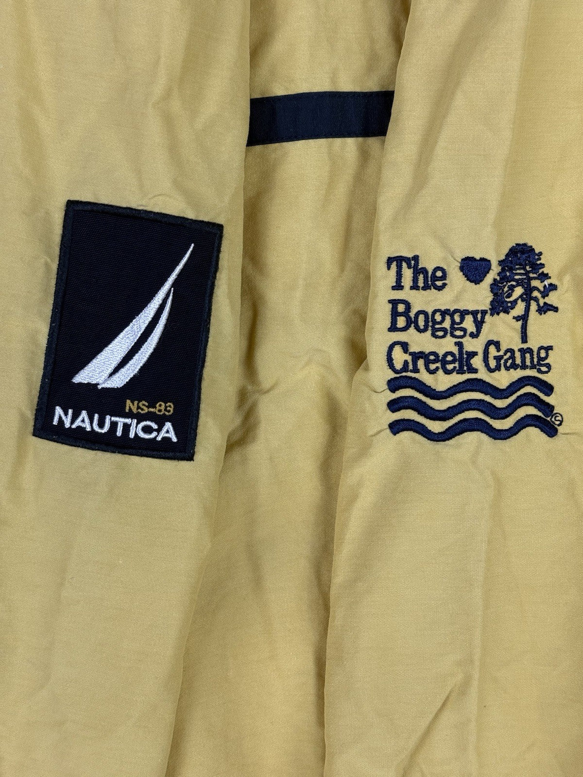 Nautica Retro Yellow Hooded Zip Windbreaker Americana Jacket Large