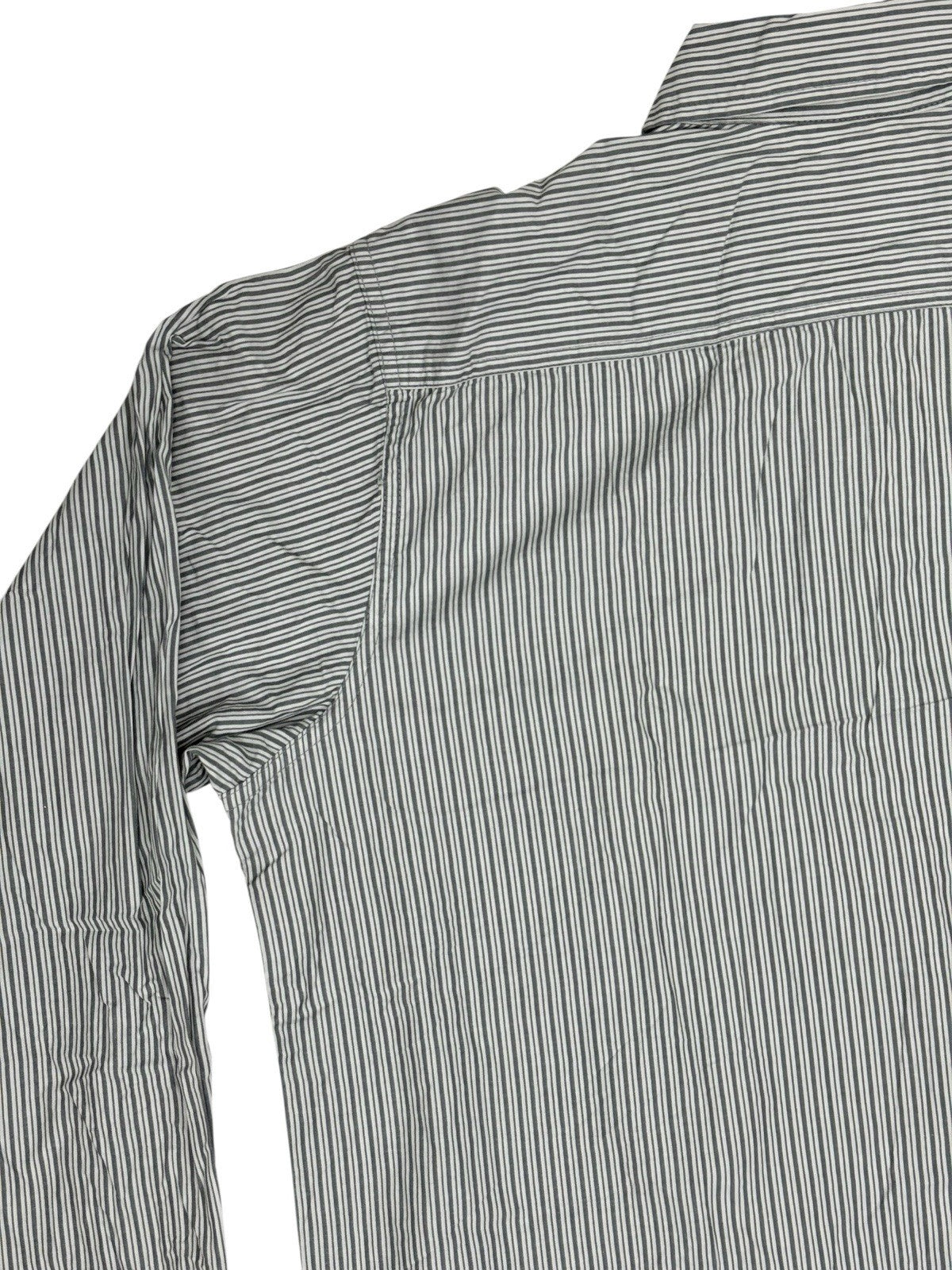 Wrangler Grey Striped Collared Cotton Shirt XL