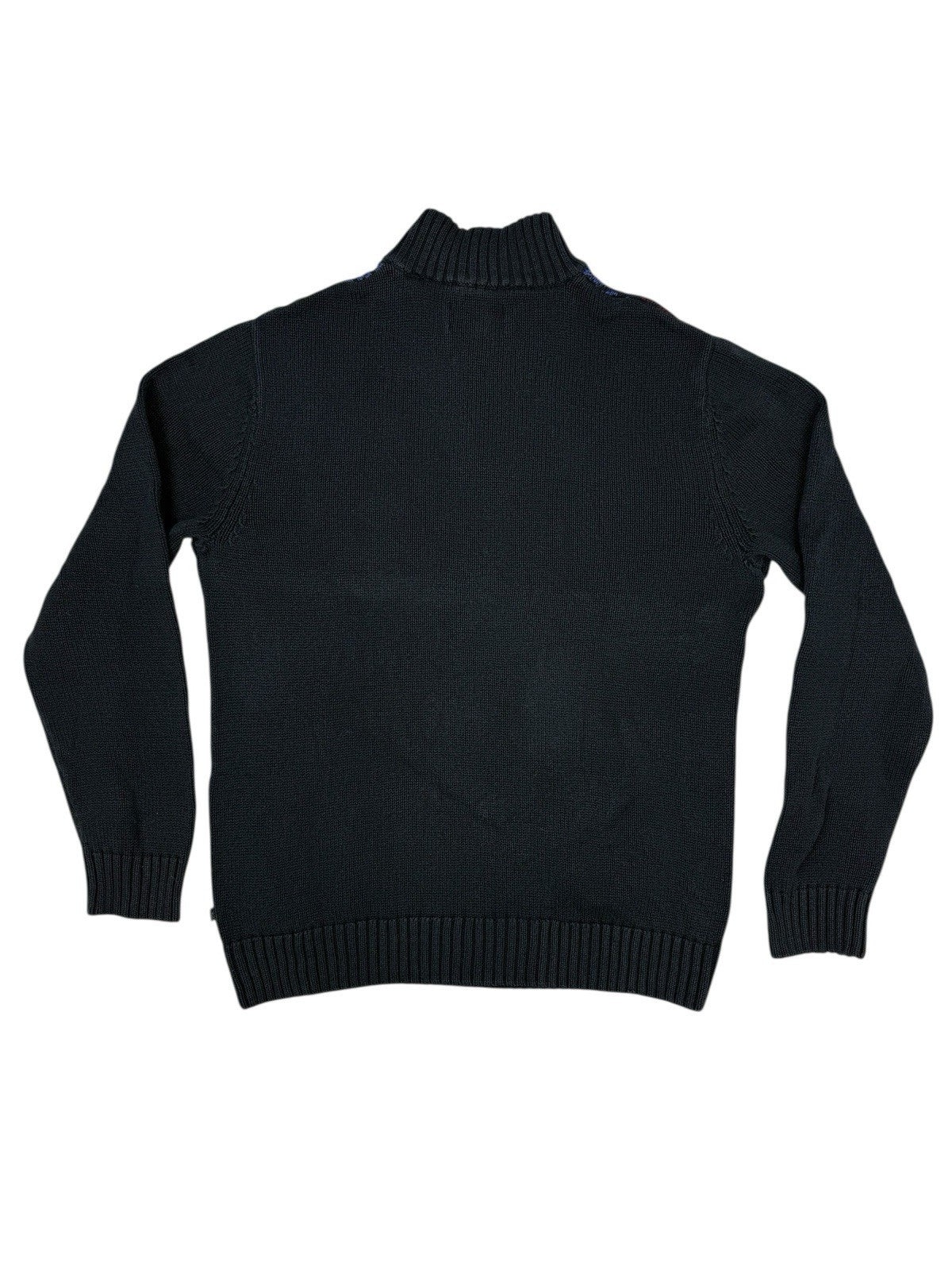 Chaps Blue Cotton Retro Knit Jumper Small