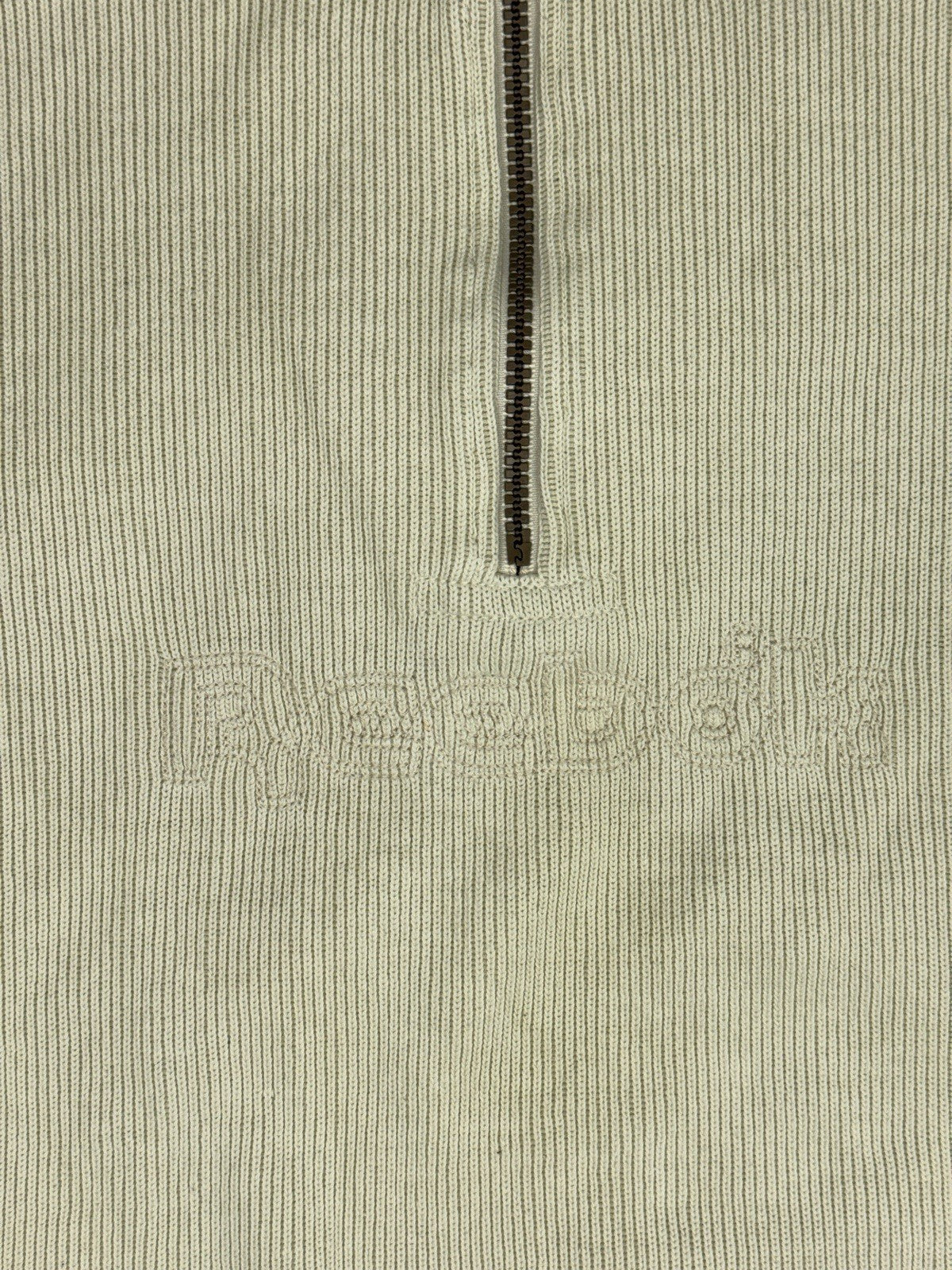 Reebok Retro Cream 1/4 Zip Knit Jumper Medium