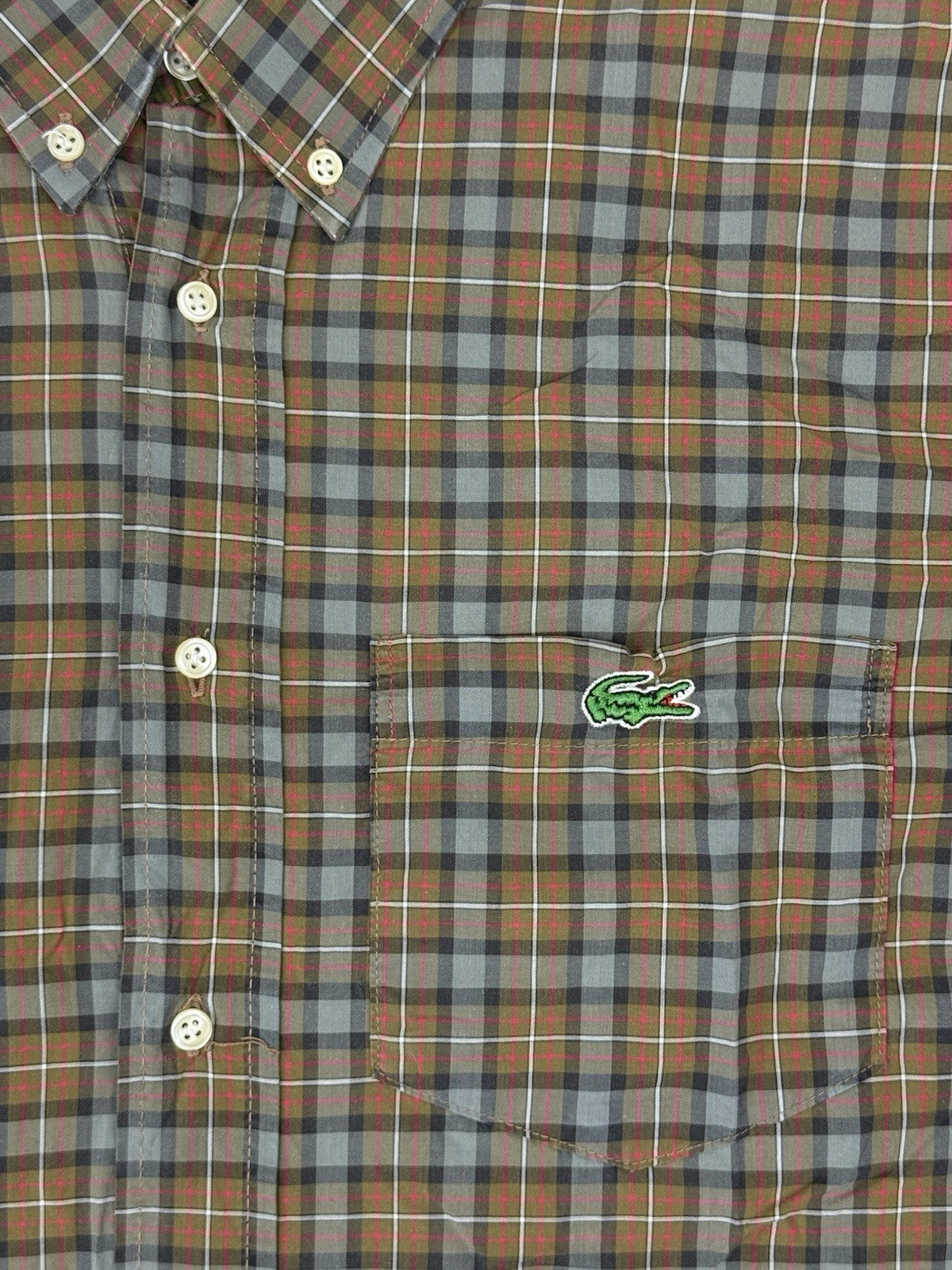 Chemise Lacoste Vintage Multicoloured Plaid Shirt Large