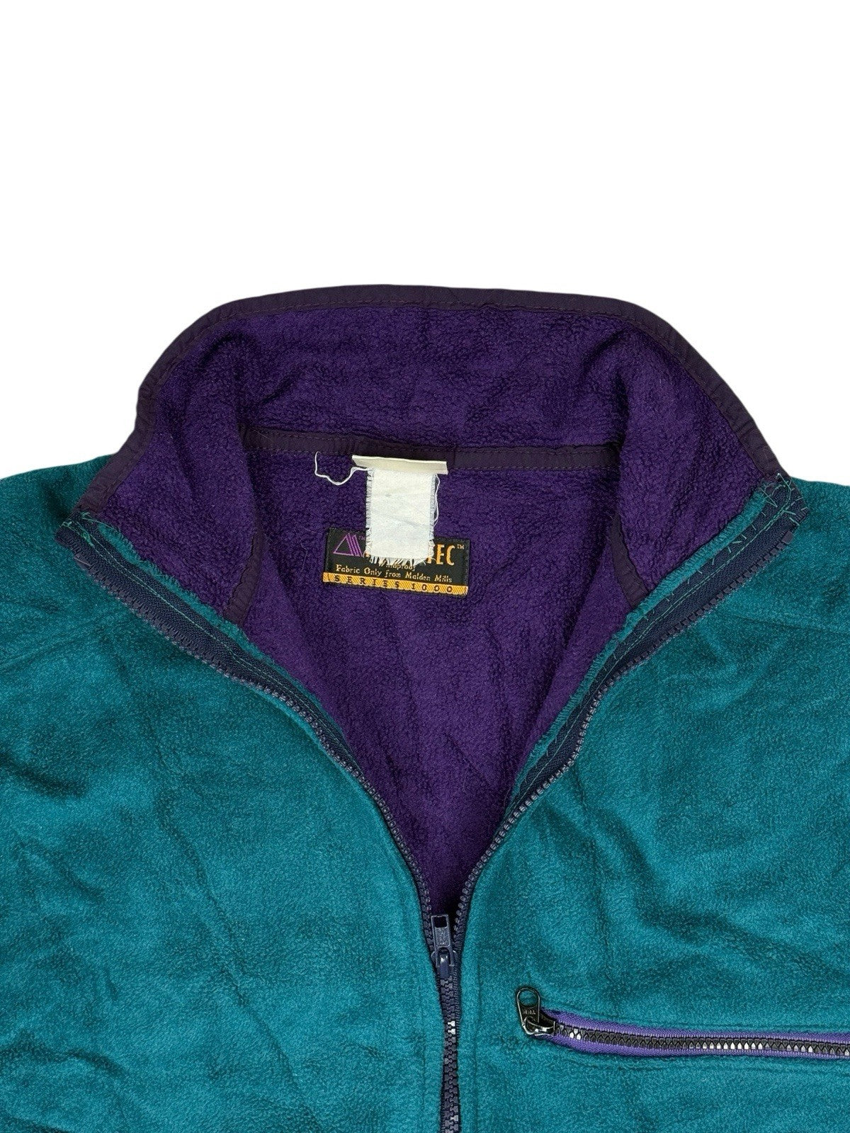 LL Bean Vintage Green Polartec Fleece Zip Jacket Medium