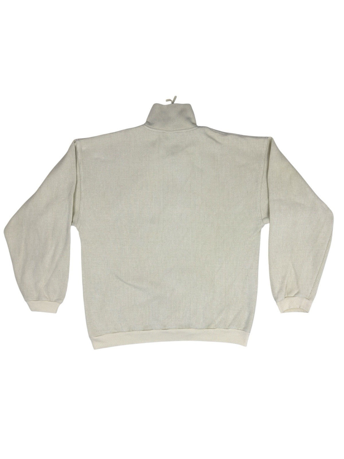Reebok Retro Cream 1/4 Zip Knit Jumper Medium