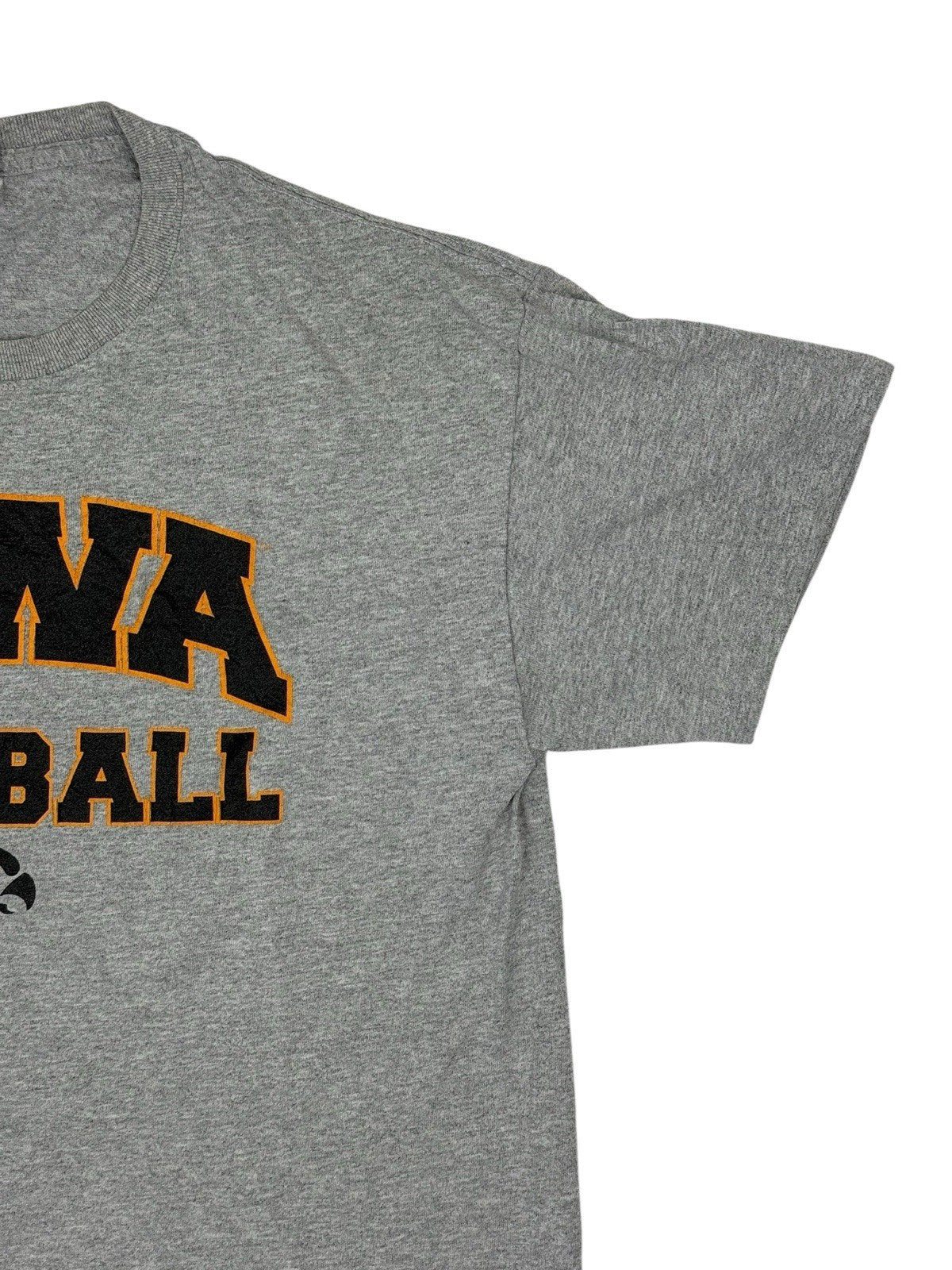 University of Iowa Hawkeyes Grey Softball Printed Top Medium