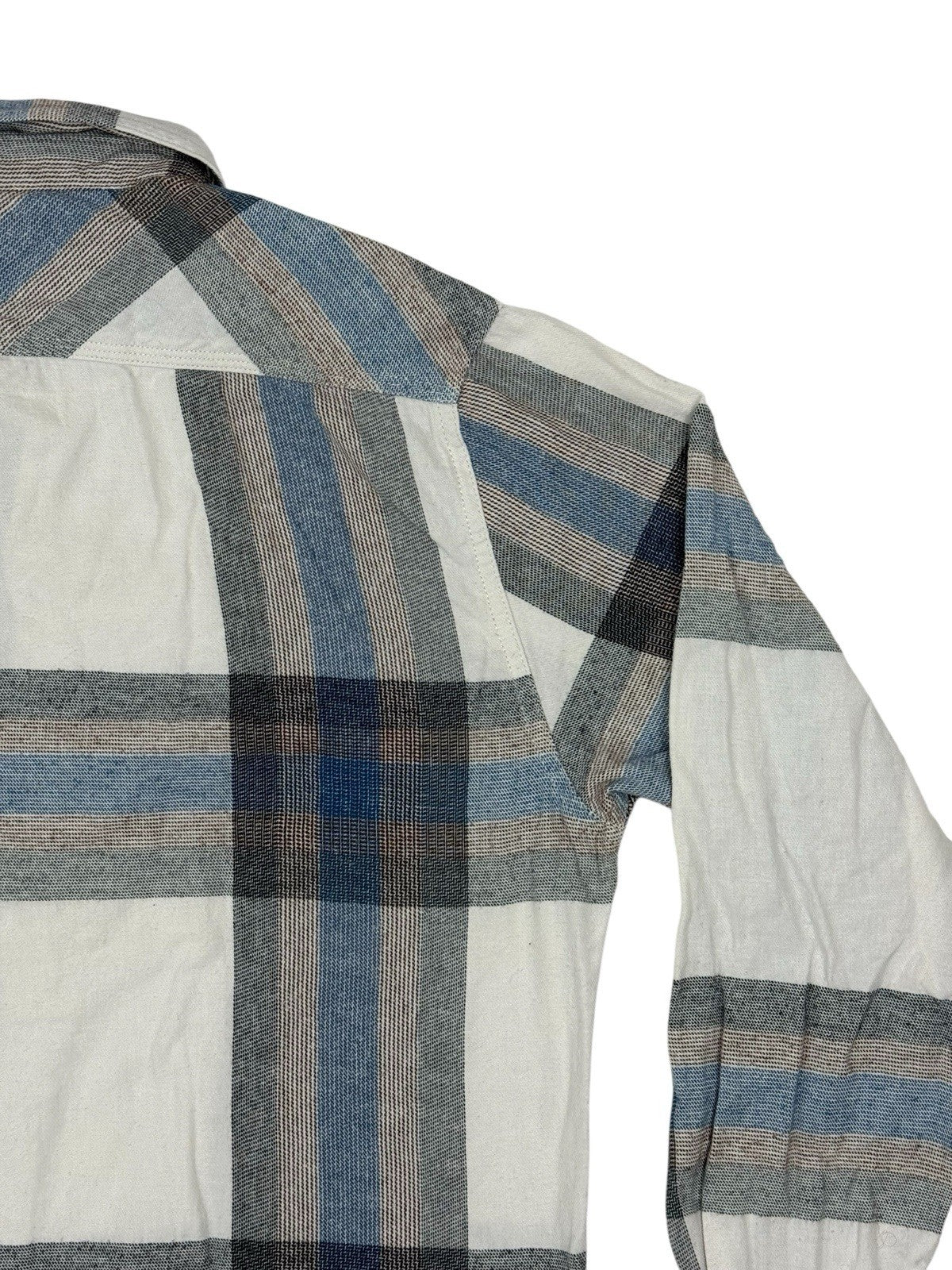 Levi's White Plaid Cotton Collared Shirt Medium