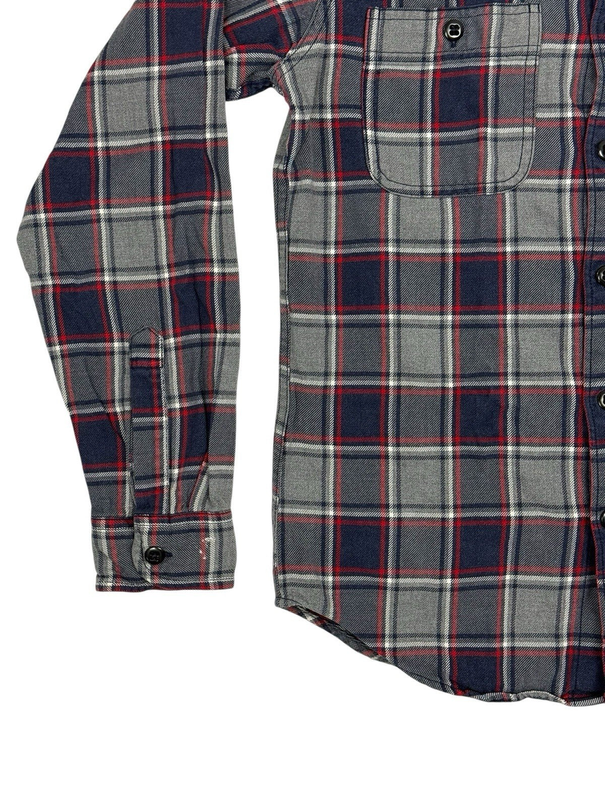 J Crew Retro Blue Plaid Slim Fit Collared Shirt Small