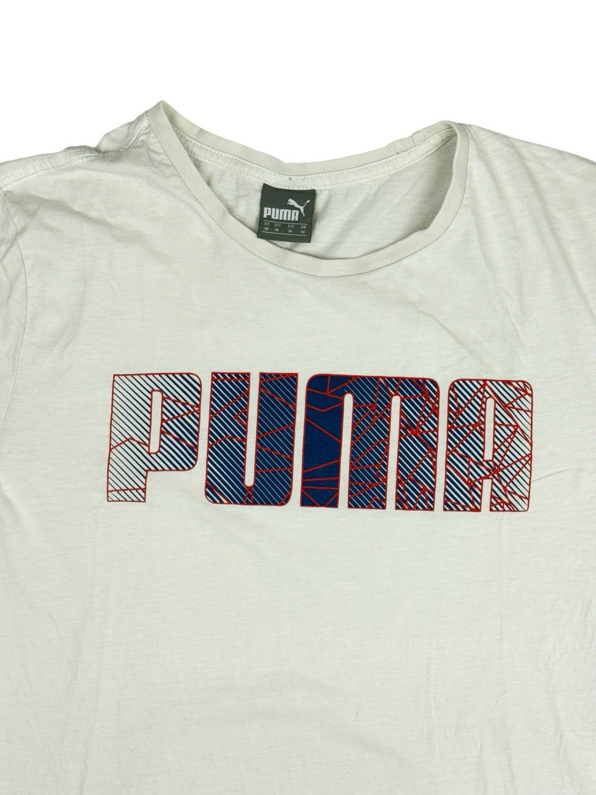 Puma Retro White Printed Top Medium