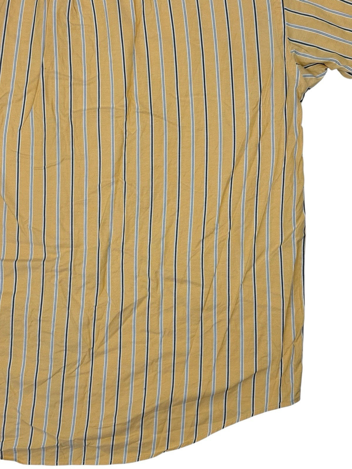 Nautica Retro Yellow Striped Cotton Collared Shirt 2XL