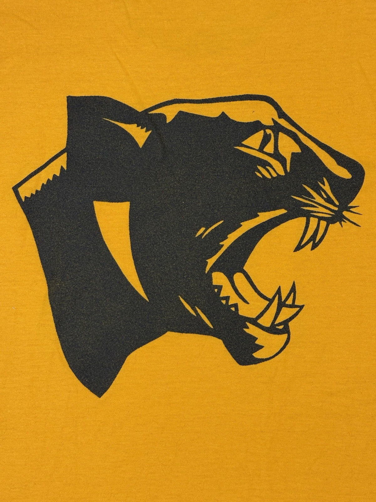 Panther Football Retro Yellow American Sports Cotton Blend Printed Top Medium