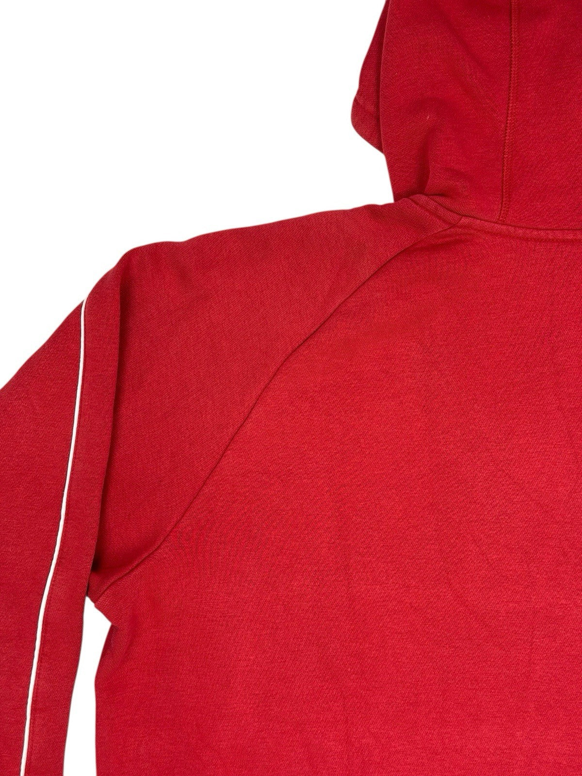 Adidas Red Embroidered Pinstripe Hoodie Large