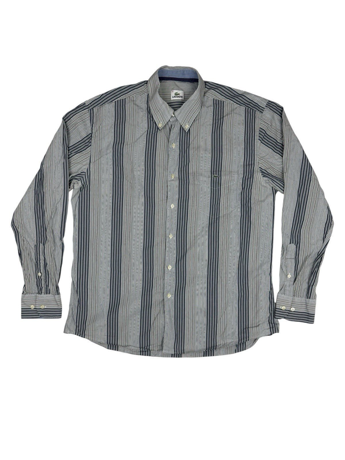 Lacoste Retro Blue Striped Shirt Large