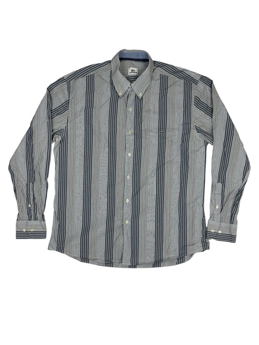Lacoste Retro Blue Striped Shirt Large