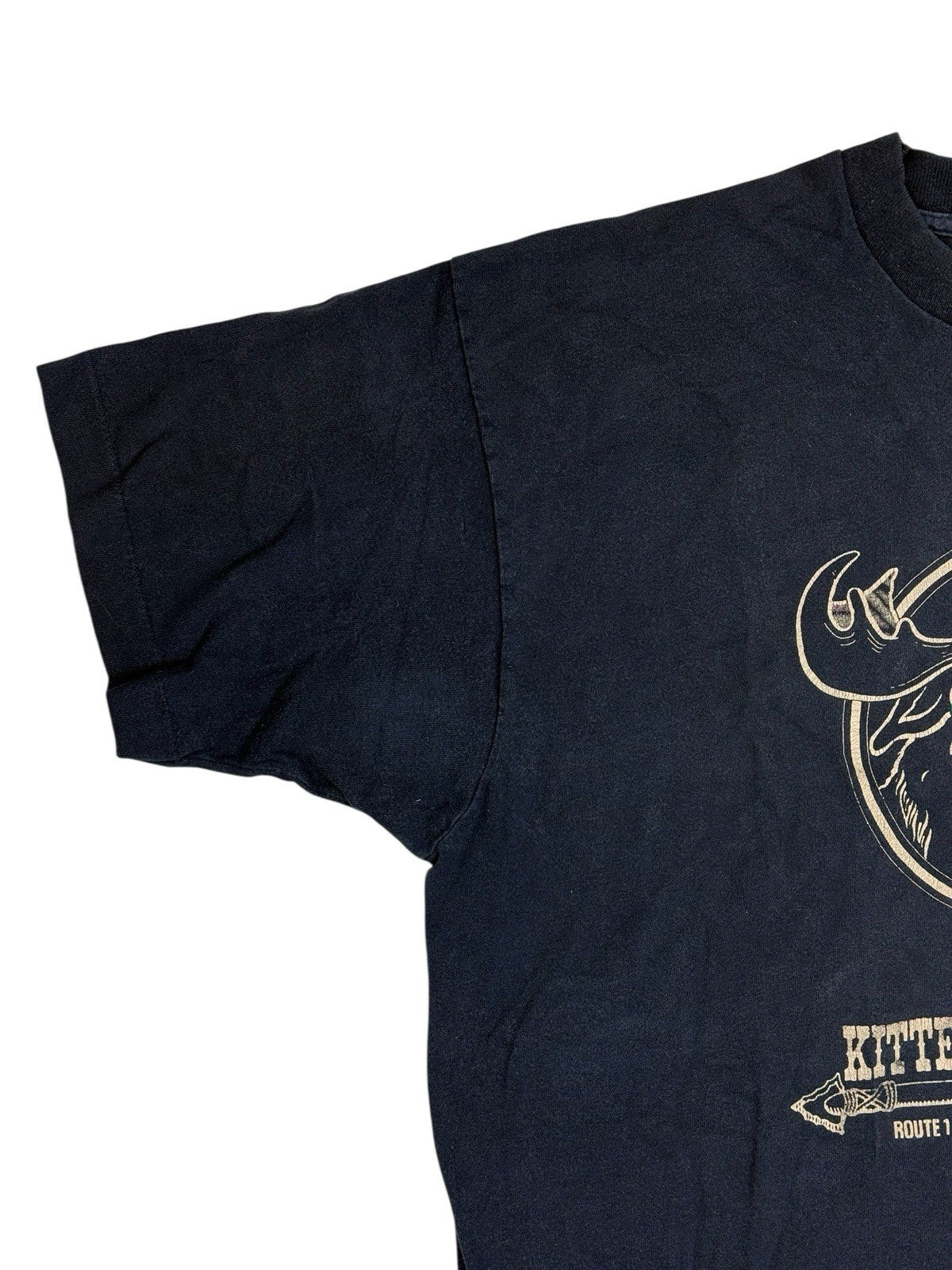 Vintage Blue Kittery Trading Post Funny Novelty Cotton Top XL
