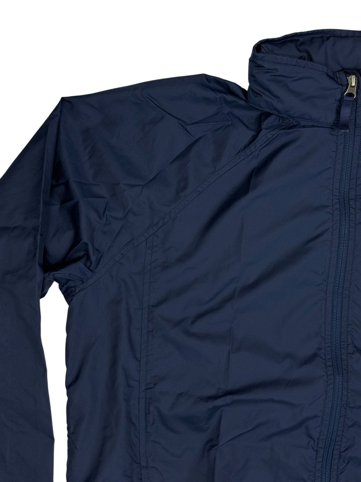 LL Bean Blue Zip Hooded Windbreaker Jacket Large