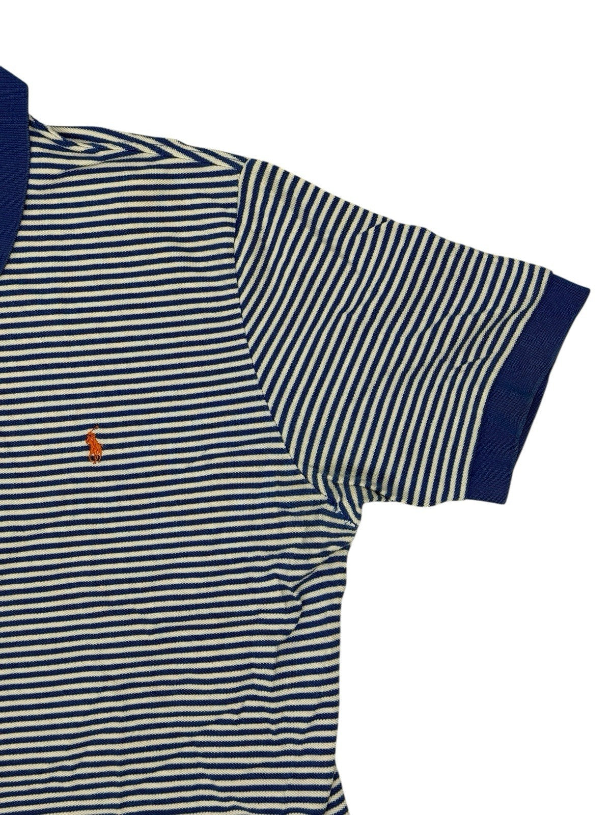 Polo Ralph Lauren Blue White Striped Polo Top Large
