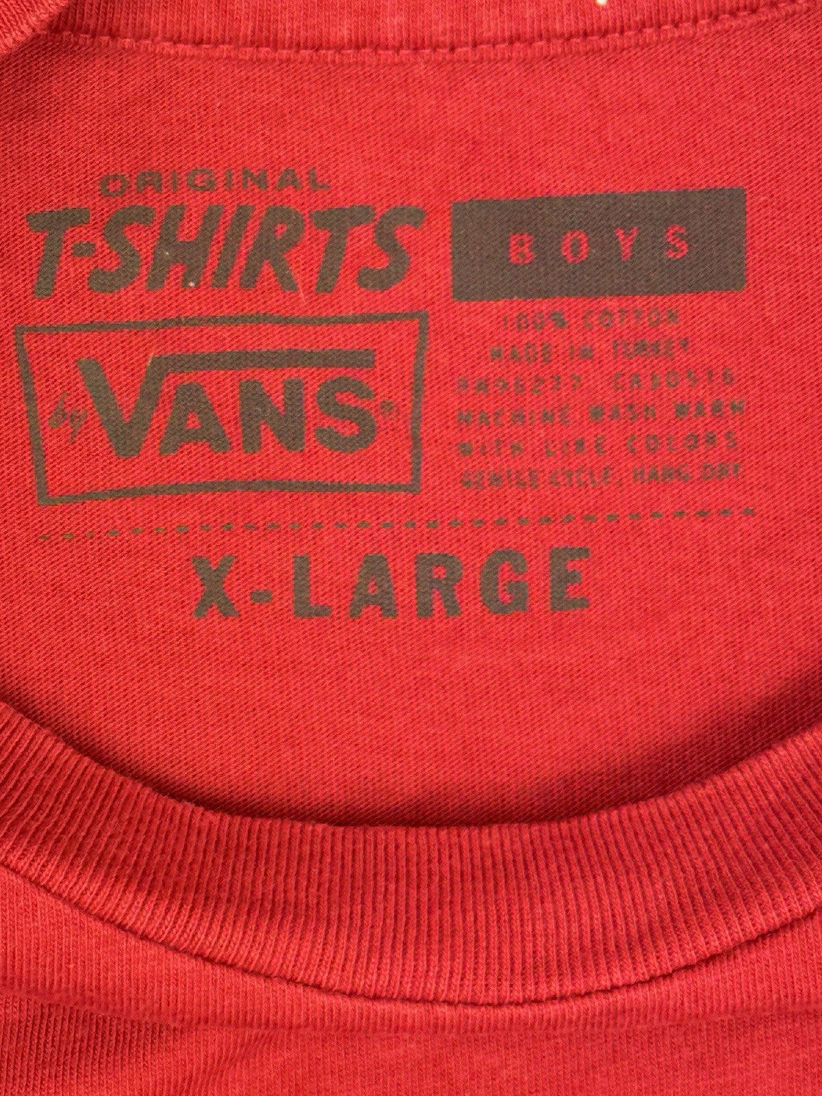 Vans Red Off The Wall Printed Top Boys XL
