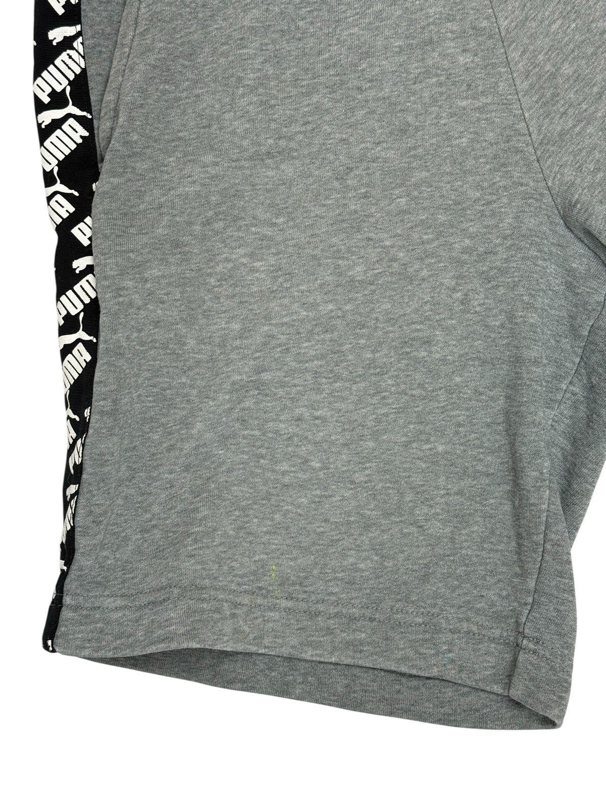 Puma Grey Tape Logo Cotton Blend Shorts Small