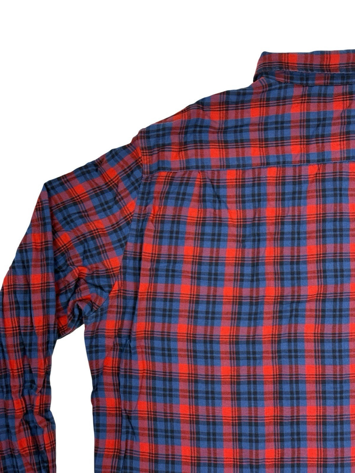 Chaps Retro Blue Plaid Cotton Collared Shirt XL