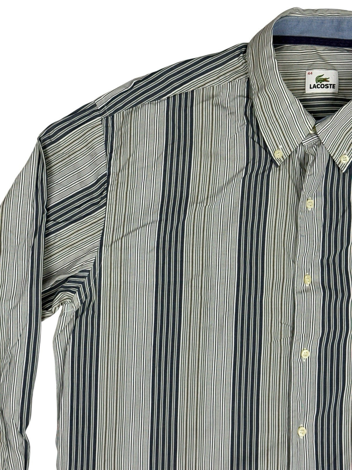 Lacoste Retro Blue Striped Shirt Large
