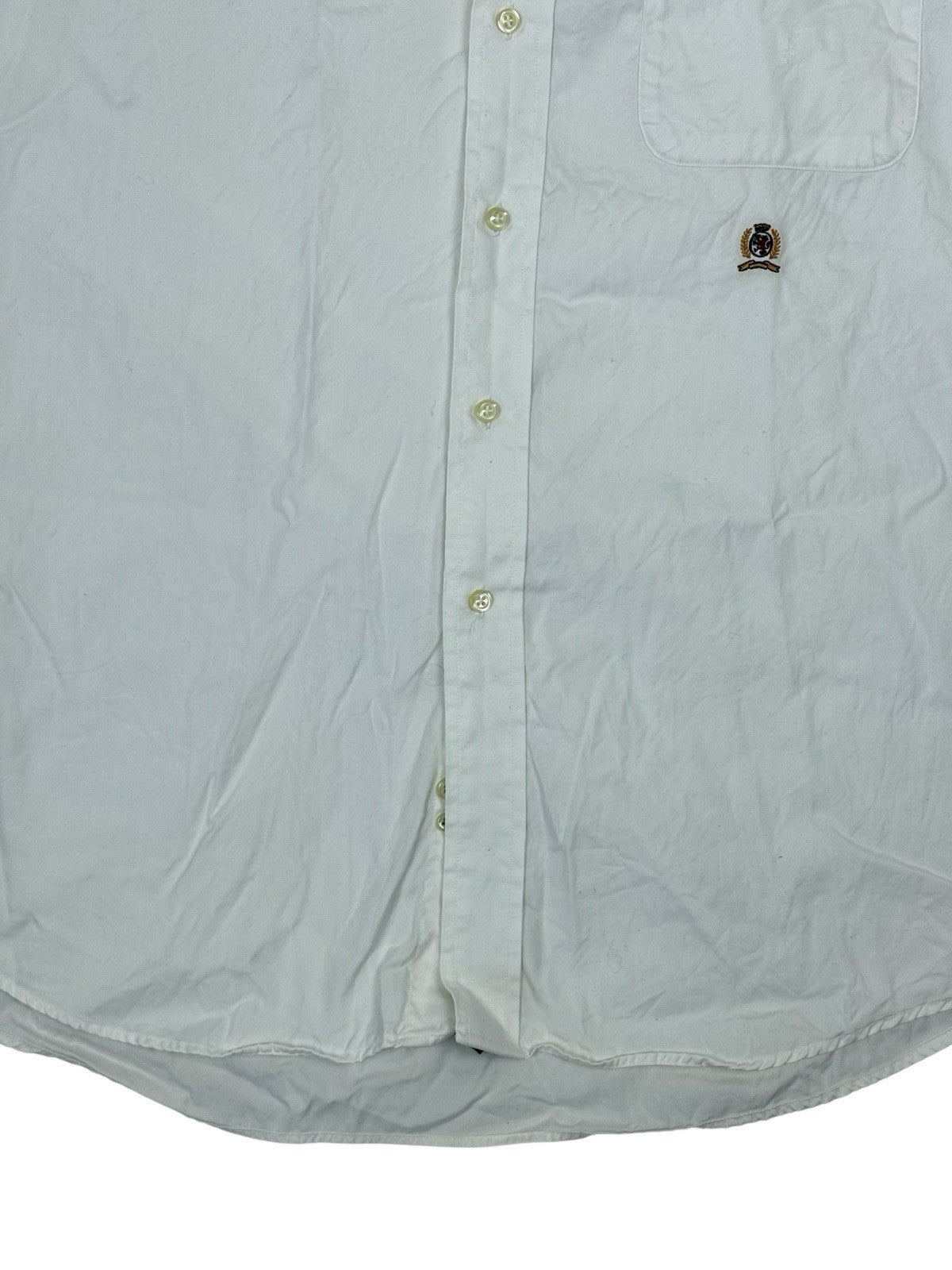 Tommy Hilfiger Vintage White Gold Crest Shirt Medium (15" Collar)