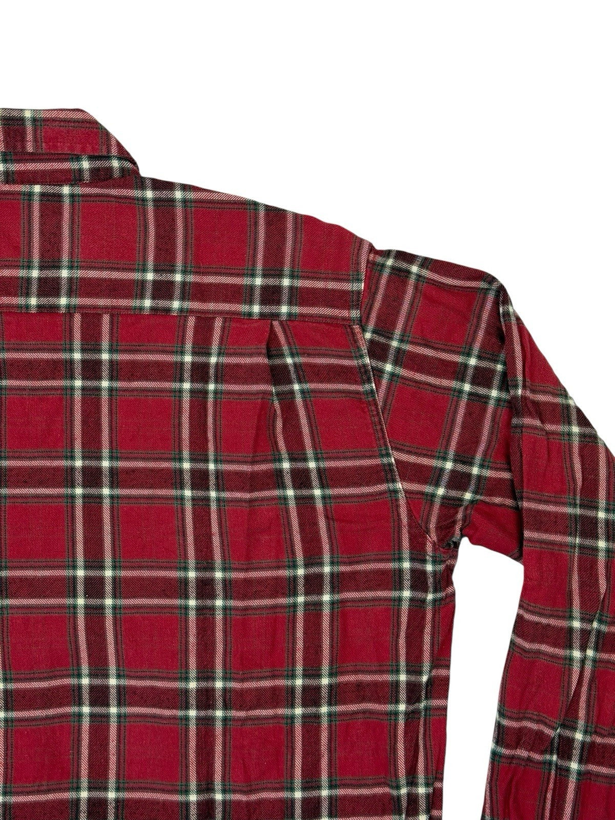 Wrangler Red Plaid Cotton Collared Shirt Large