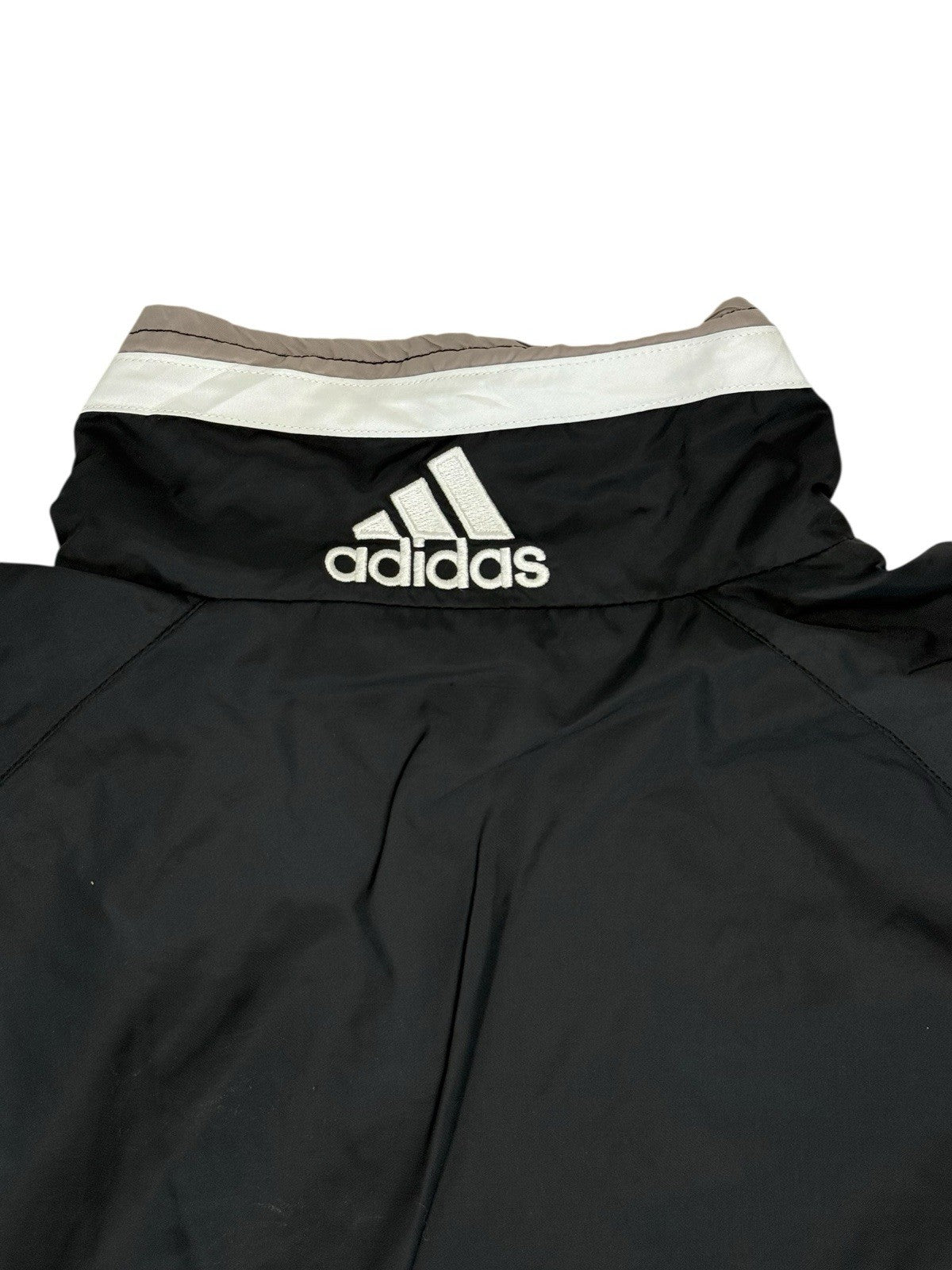 Adidas Vintage Black Nylon Zip Track Jacket Medium