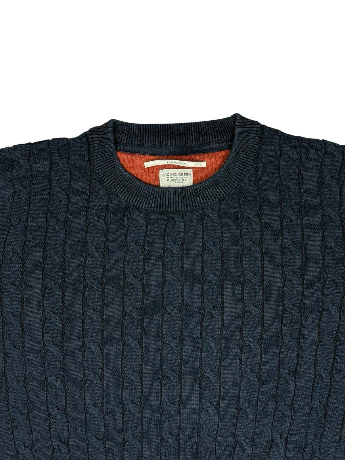 Racing Green Blue Knit Cotton Jumper Small