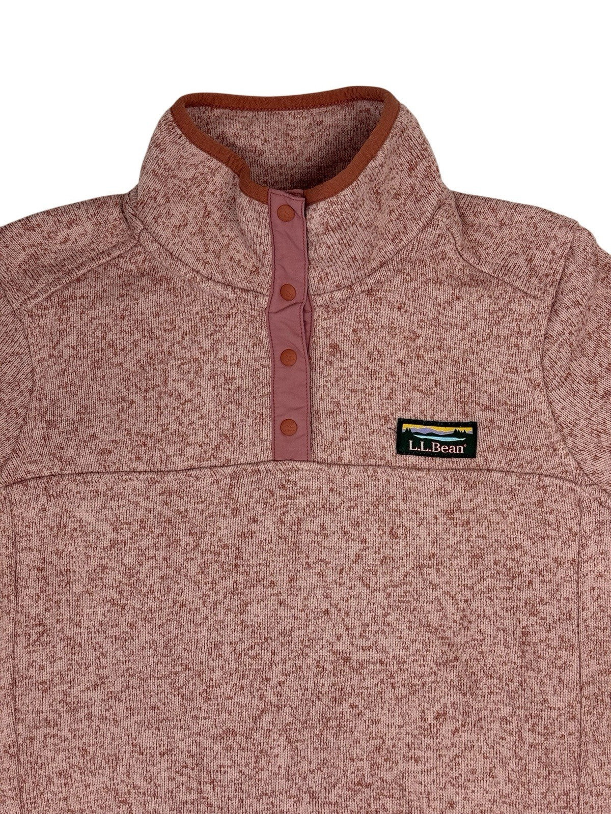 LL Bean Pink Sweater Fleece Pullover Jumper Small