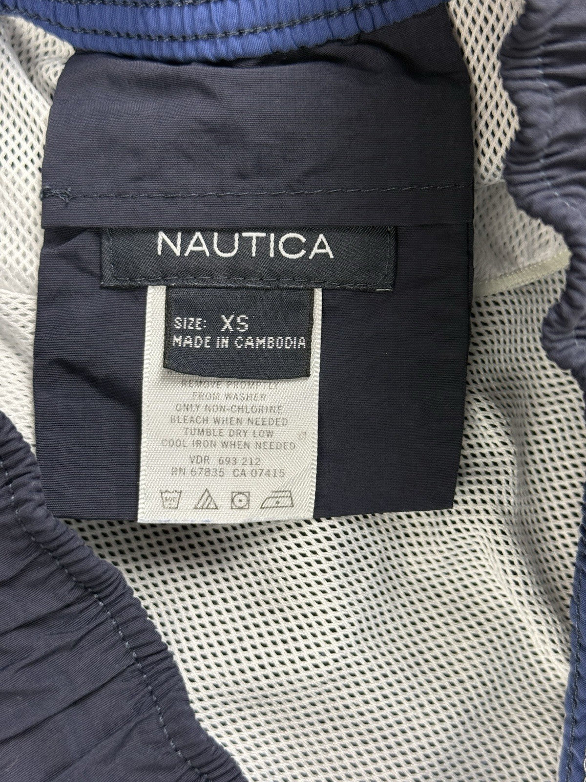 Nautica Blue Lined Retro Style Board Swim Trunk Shorts XS