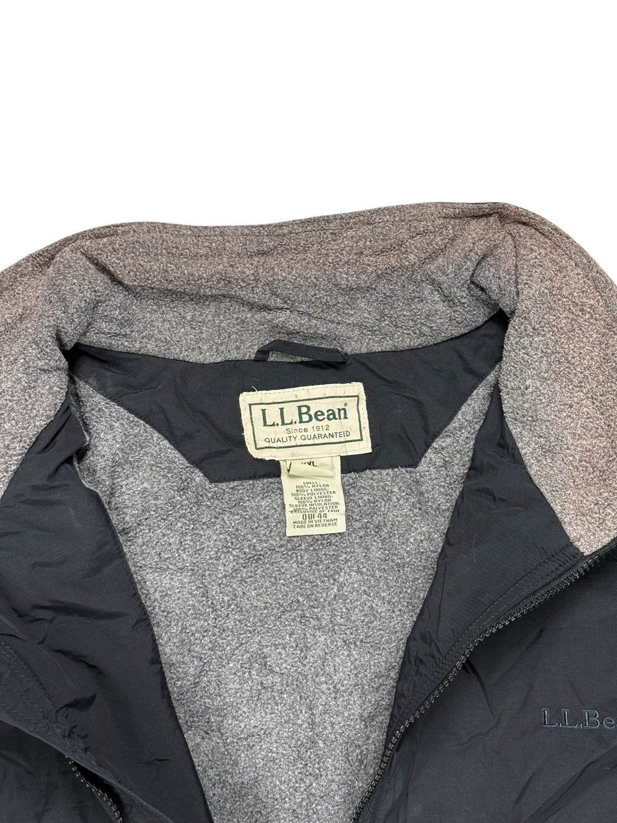 LL Bean Black Zip Fleece Lined Jacket 2XL Tall