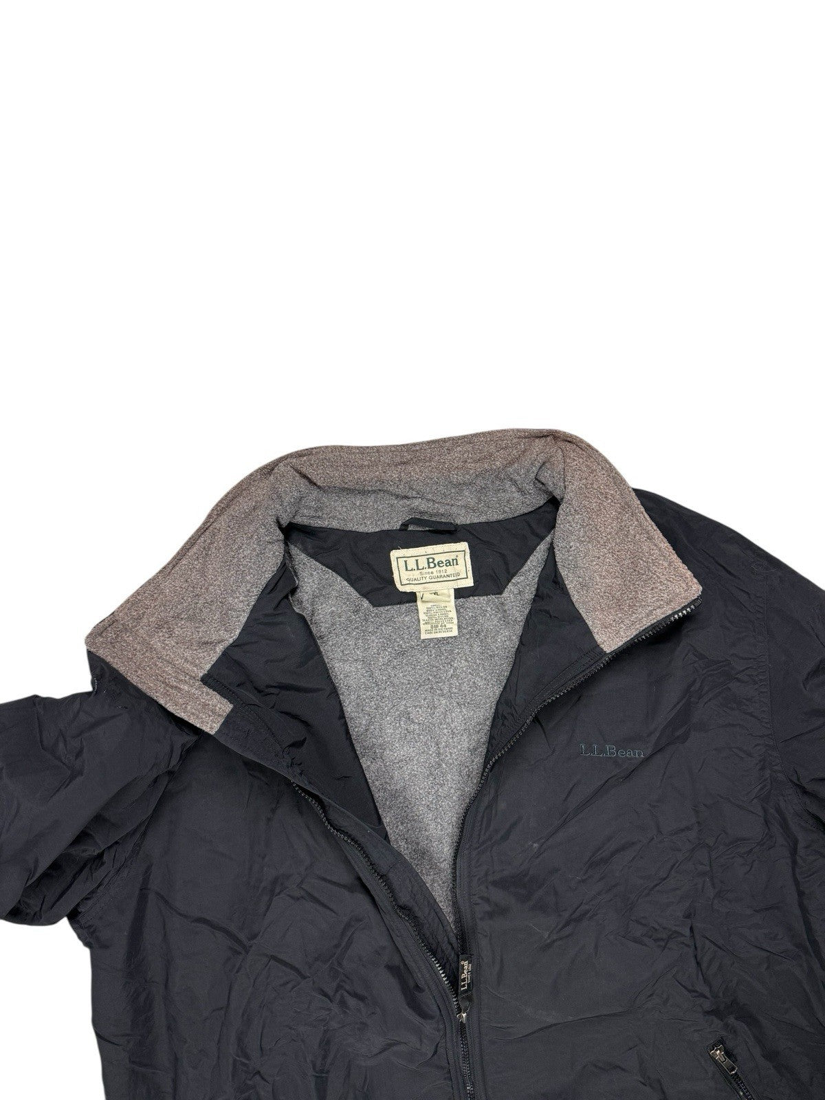 LL Bean Black Zip Fleece Lined Jacket 2XL Tall