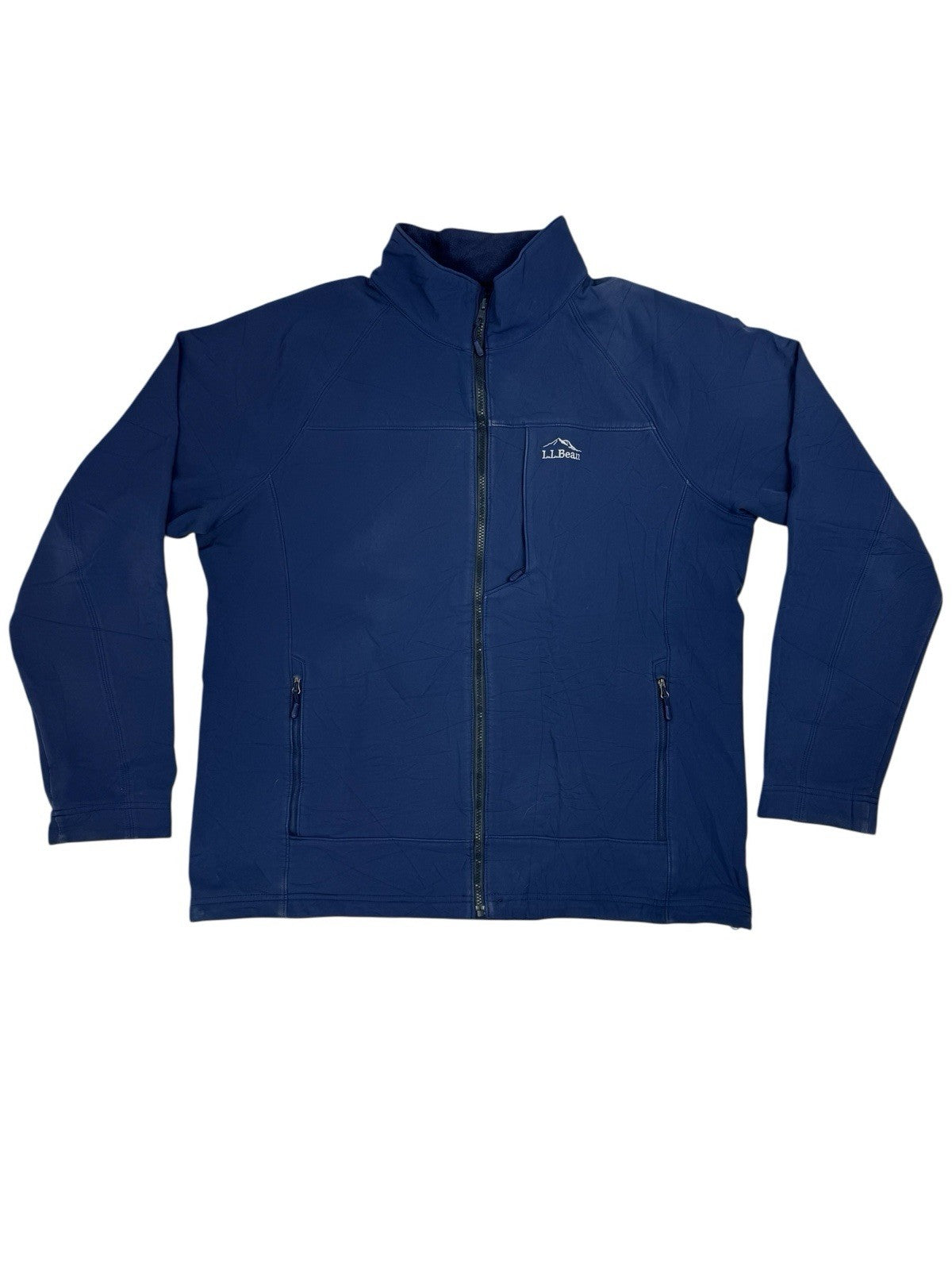 LL Bean Blue Softshell Fleece Lined Jacket XL