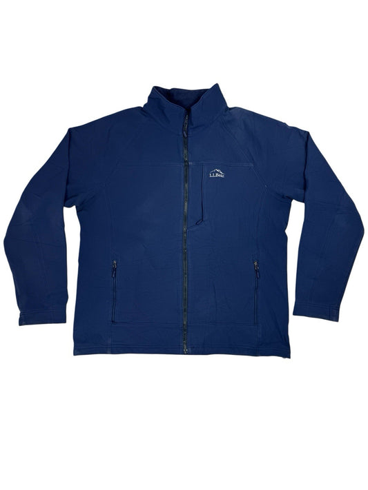 LL Bean Blue Softshell Fleece Lined Jacket XL