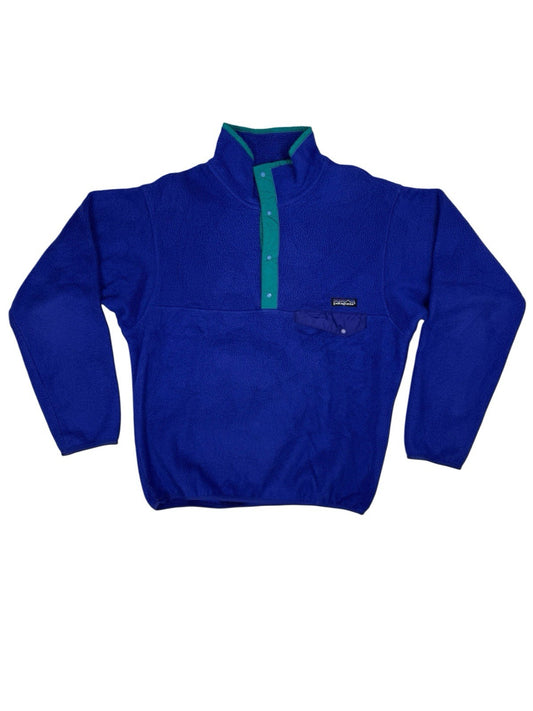 Patagonia Retro Blue Micro Synchilla 1/4 Zip Fleece Jumper Small