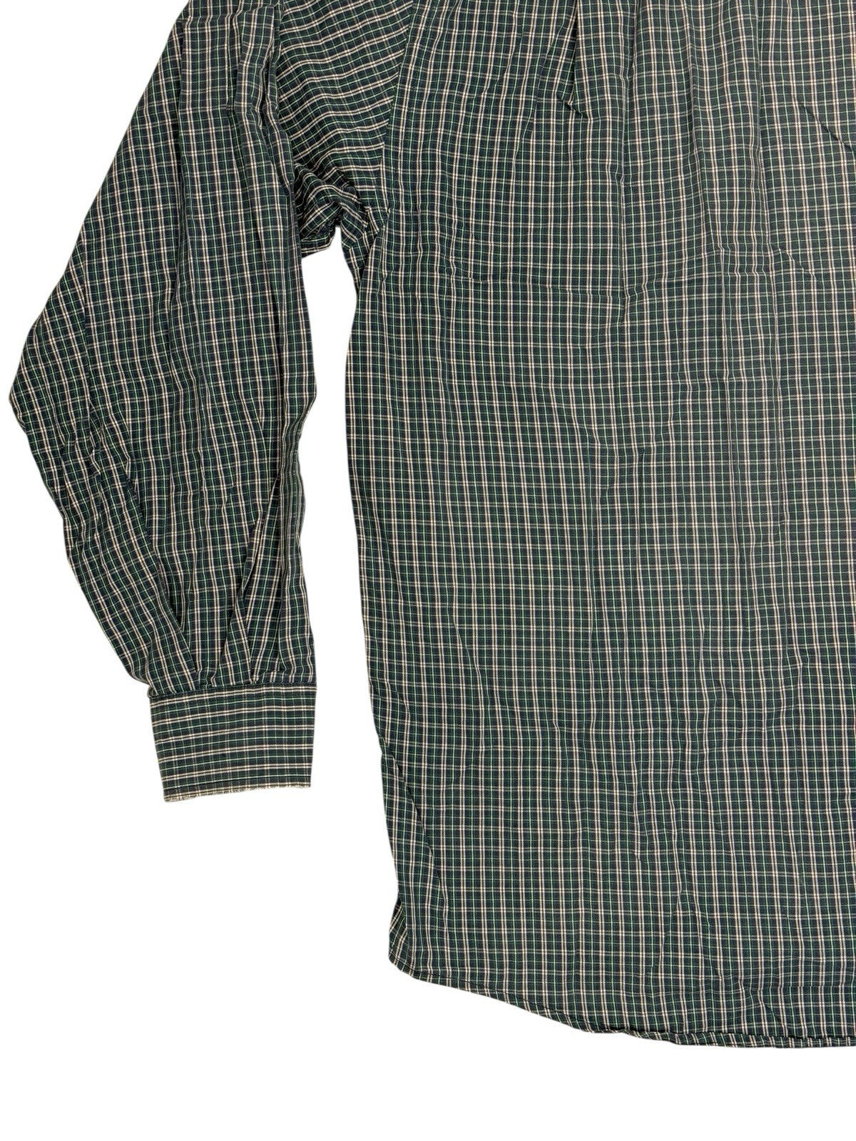 Lacoste Chemise Green Plaid Collared Shirt Large