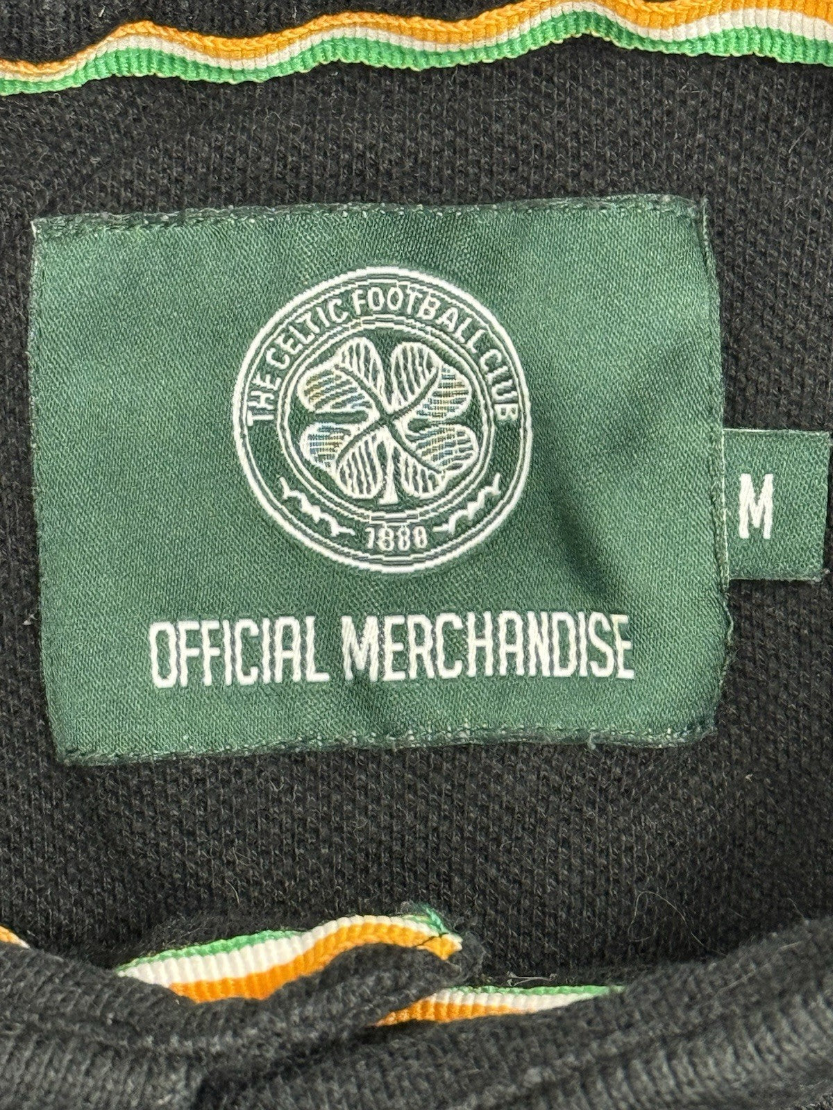 Celtic Football Club Black Cotton Polo Top Medium