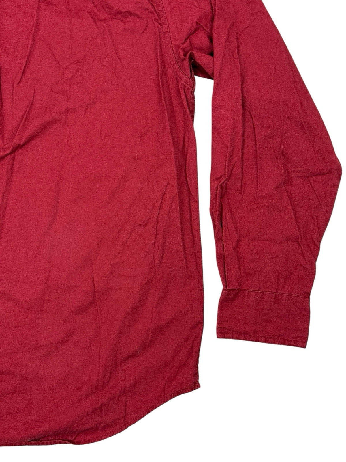 Eddie Bauer Red Cotton Relaxed Fit Collared Shirt Medium