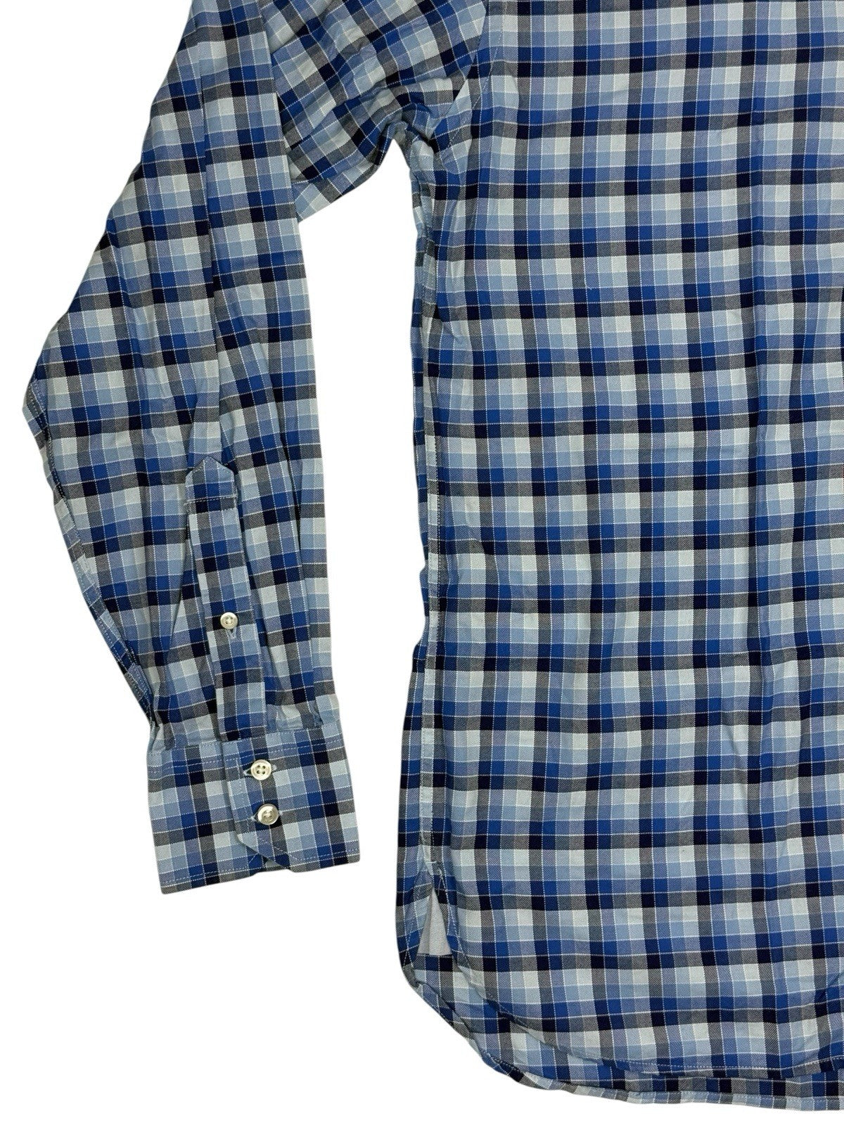 Tommy Hilfiger Blue Plaid Collared Shirt Medium