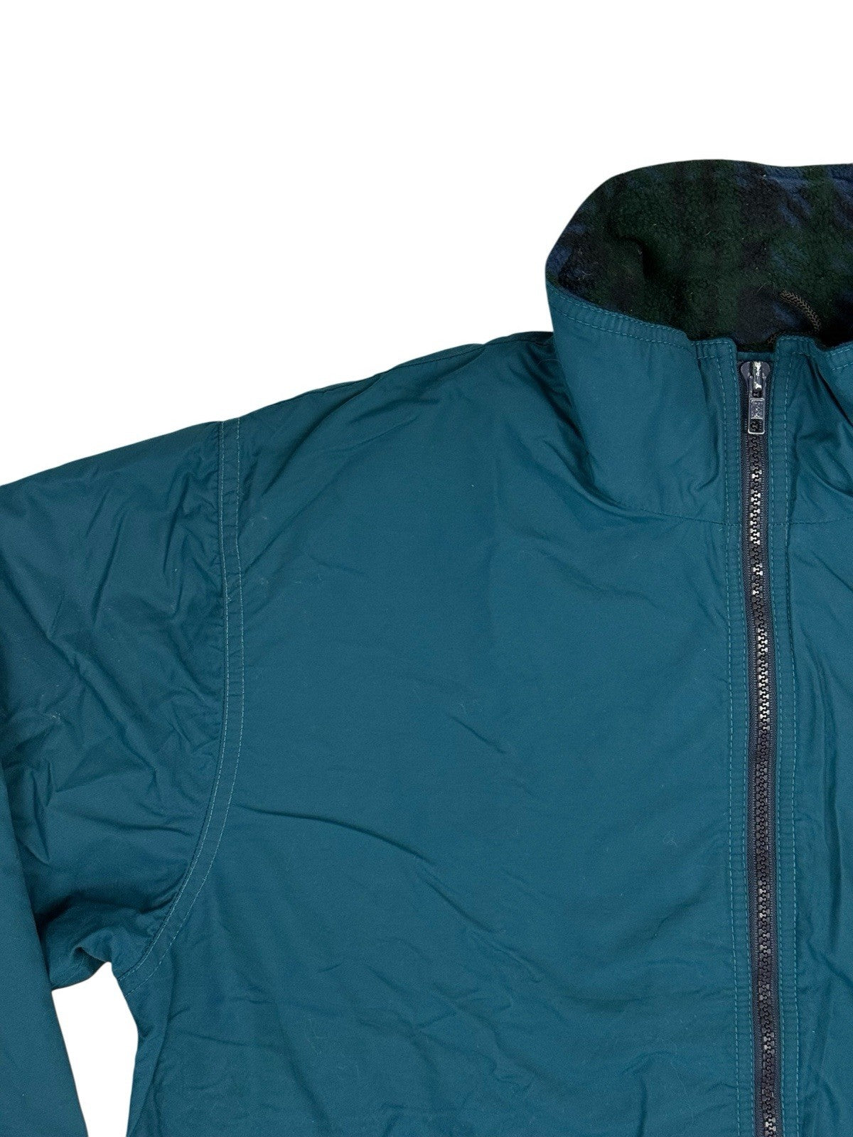 LL Bean Green Vintage Warm Up Zip Jacket Small