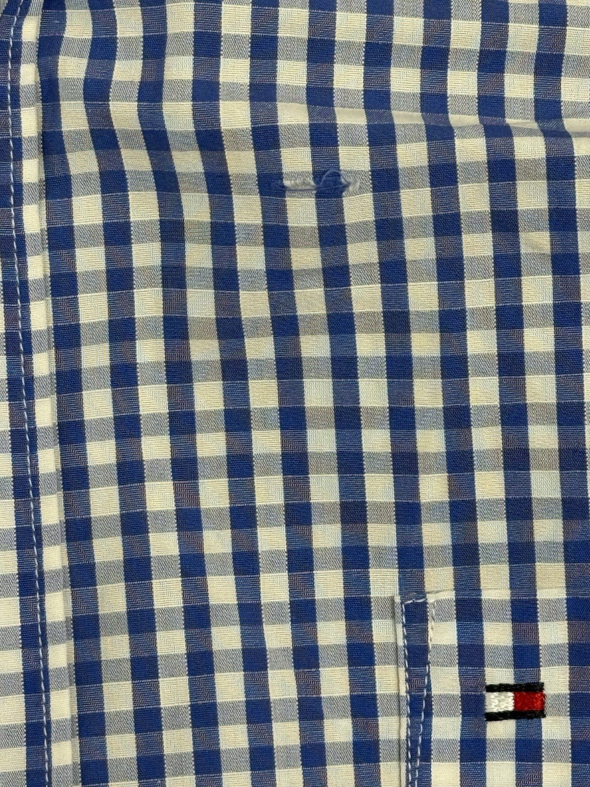 Tommy Hilfiger Blue Check Short Sleeve Shirt Large
